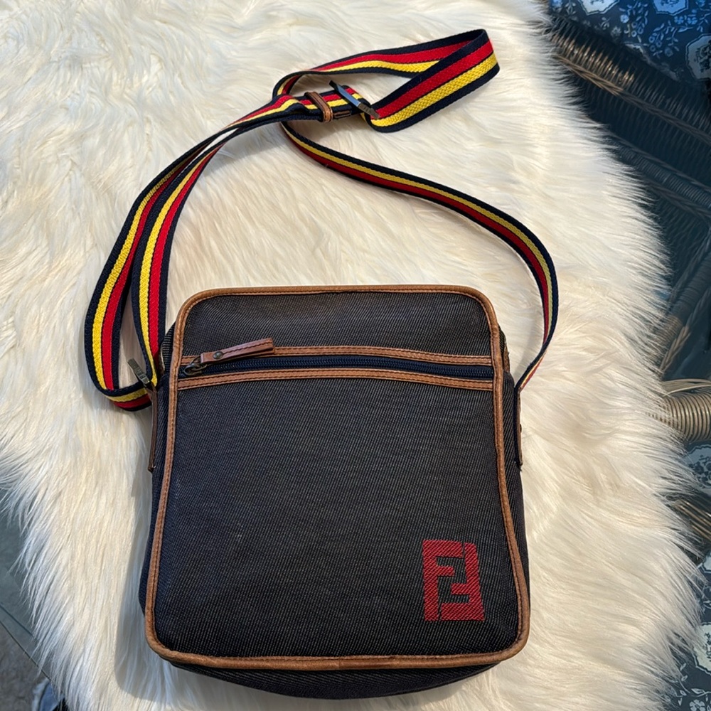FENDI Fendi denim shoulder/ Crossbody bag